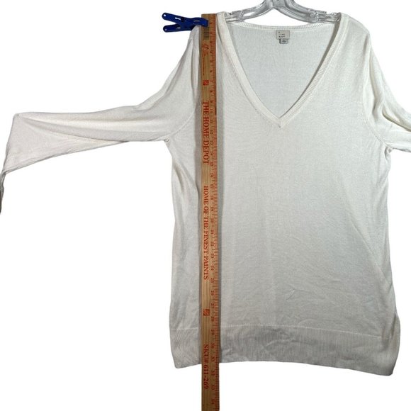 A New Day Womens Pullover VNeck Sweater Size XL White Long Sleeve Lightweight - Picture 5 of 9